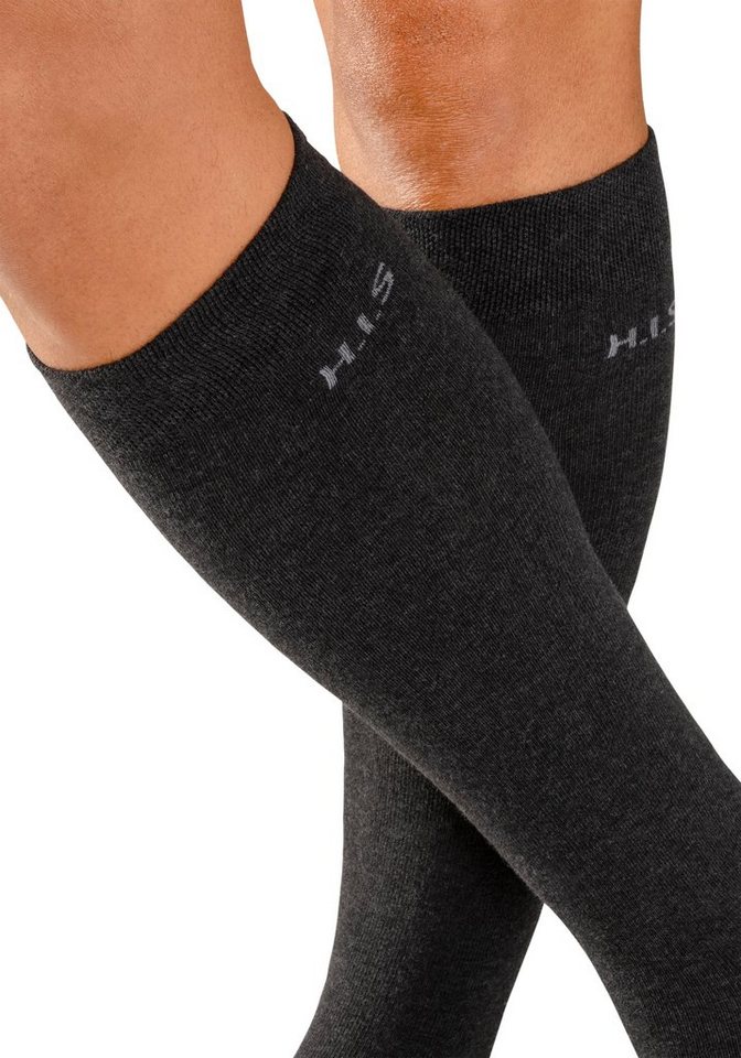 H.I.S Kniestrümpfe Basic Herren Strümpfe Komfortsocken, Alltagssocken (Packung, 3-Paar, Gr. 39-42 bis 47-48) mit druckfreiem Bündchen – Bild 4 von 5