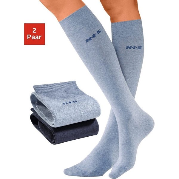H.I.S Kniestrümpfe (Packung, 2-Paar) mit Komfortbündchen