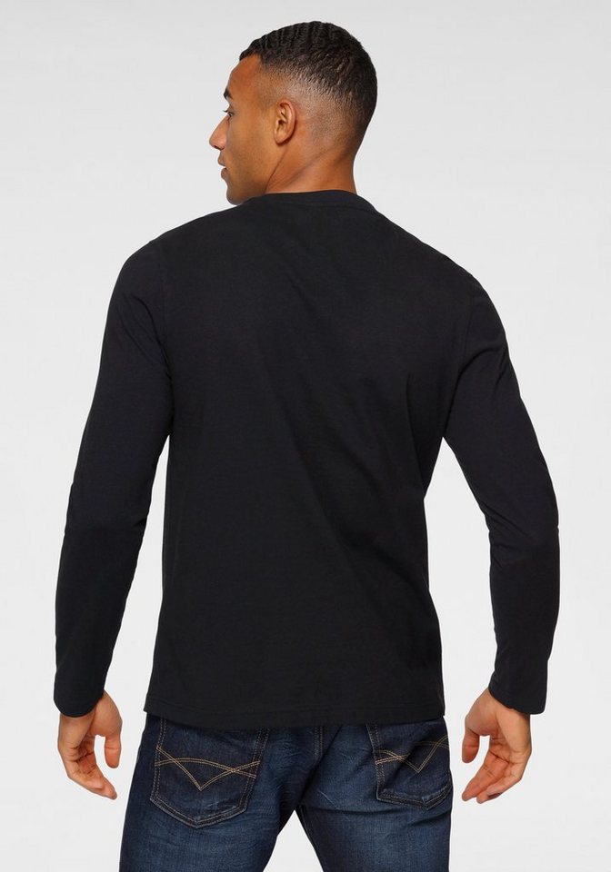 H.I.S Langarmshirt Langarm, schmaler Basic-Schnitt, bedrucktes Design – Bild 2 von 5