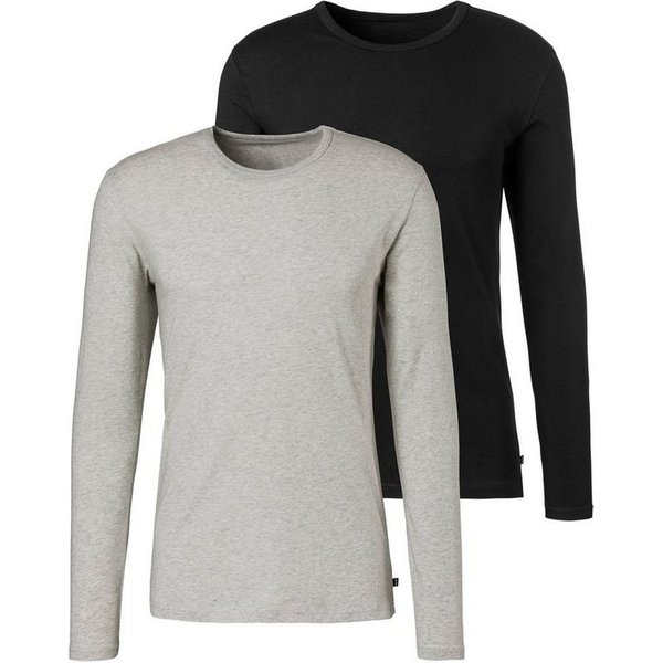 H.I.S Langarmshirt (Packung, 2er-Pack) Doppelpack Unterziehshirt aus Baumwoll-Mix