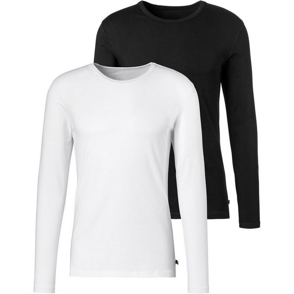 H.I.S Langarmshirt (Packung, 2er-Pack) Doppelpack Unterziehshirt aus Baumwoll-Mix