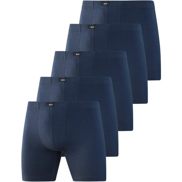 H.I.S Langer Boxer (Packung, 5-St) Boxershorts aus Baumwolle mit langem Bein, Logo am Bund