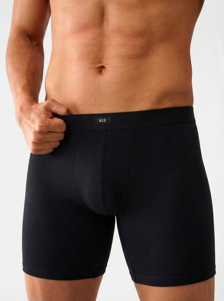 H.I.S Langer Boxer (Packung, 5-St) Boxershorts aus Baumwolle mit langem Bein, Logo am Bund – Bild 2 von 4
