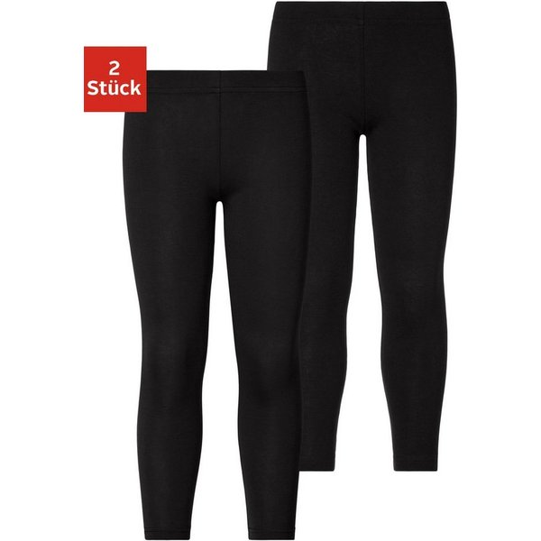H.I.S Leggings Mädchen (Packung, 2-tlg., Gr. 104/110 bis 140/146) Basic im Doppelpack
