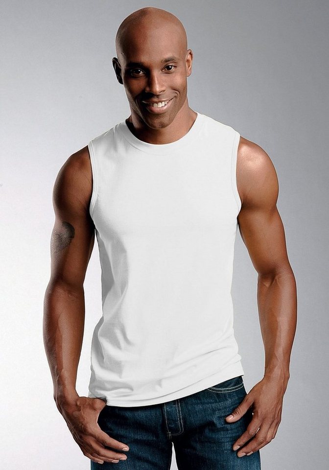 H.I.S Muscleshirt, Unterziehshirt, Unterhemd für Herren (3er-Pack) unifarben, Rundhalsausschnitt, aus Baumwolle – Bild 2 von 5