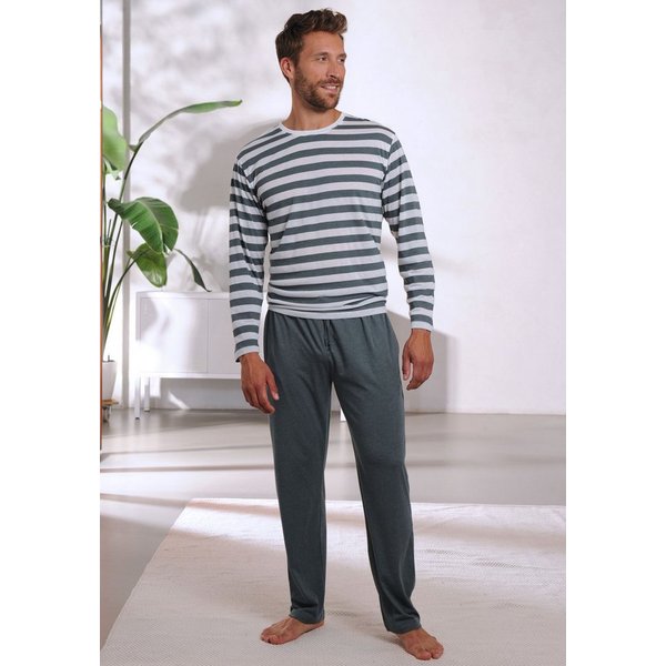 H.I.S Pyjama (2 tlg., 1 Stück) Schlafanzug mit garngefärbten Streifen