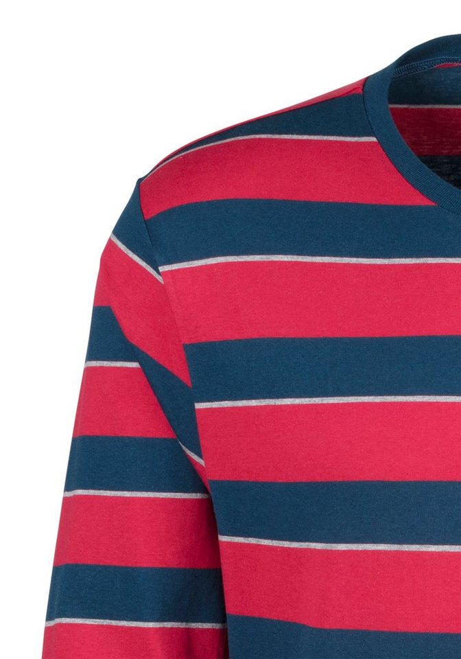 H.I.S Pyjama (2 tlg., 1 Stück) Schlafanzug mit aufwendig gestreiftem Oberteil – Bild 5 von 5