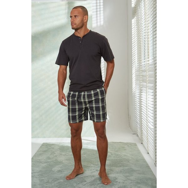 H.I.S Pyjama (2 tlg., 1 Stück) Schlafanzug mit karierter Webshorts