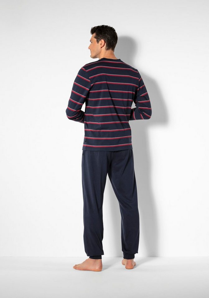 H.I.S Pyjama (2 tlg., 1 Stück) Schlafanzug mit garngefärbten Streifen – Bild 3 von 5