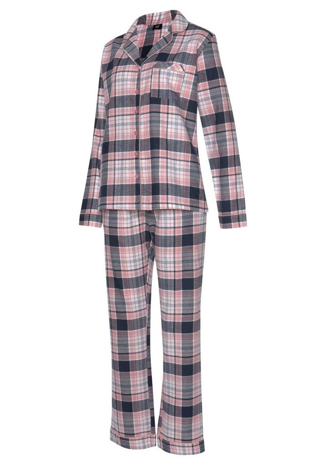 H.I.S Pyjama (Set, 2 tlg) aus Flanell mit Allover-Karomuster – Bild 4 von 5