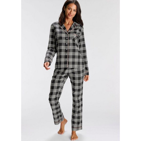 H.I.S Pyjama (Set, 2 tlg) aus Flanell mit Allover-Karomuster