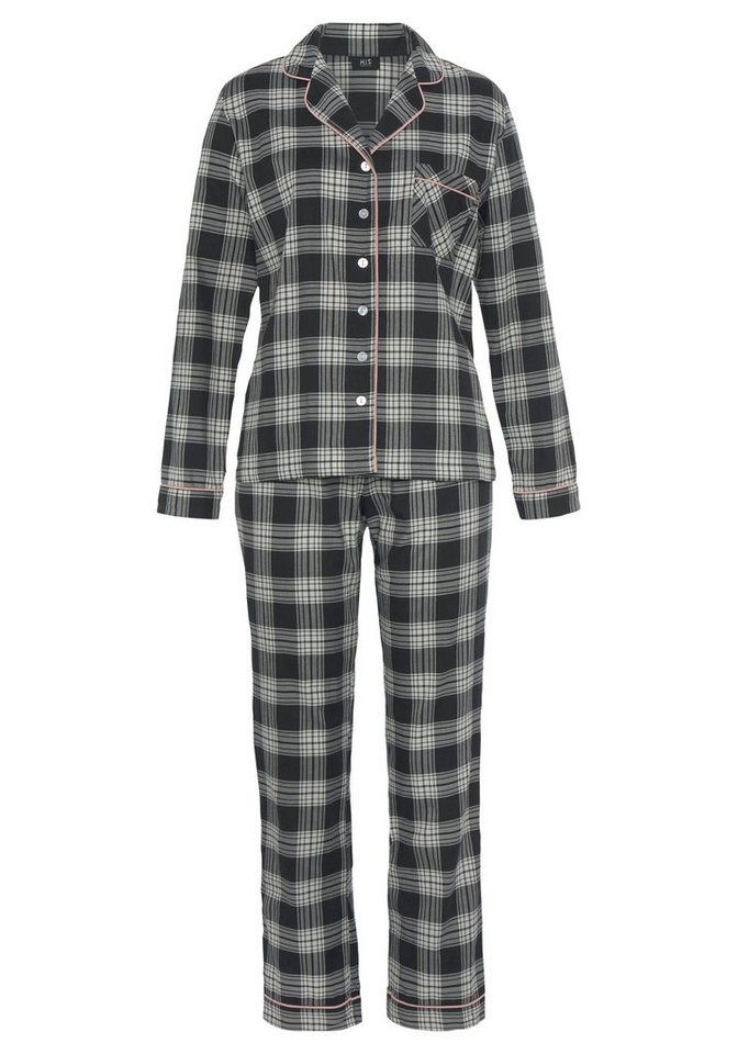 H.I.S Pyjama (Set, 2 tlg) aus Flanell mit Allover-Karomuster – Bild 2 von 5