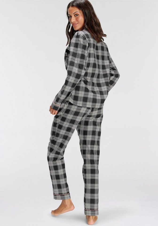 H.I.S Pyjama (Set, 2 tlg) aus Flanell mit Allover-Karomuster – Bild 4 von 5