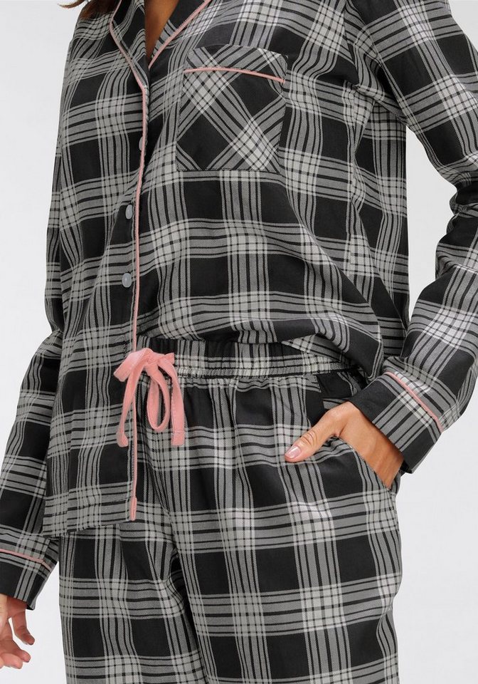 H.I.S Pyjama (Set, 2 tlg) aus Flanell mit Allover-Karomuster – Bild 5 von 5