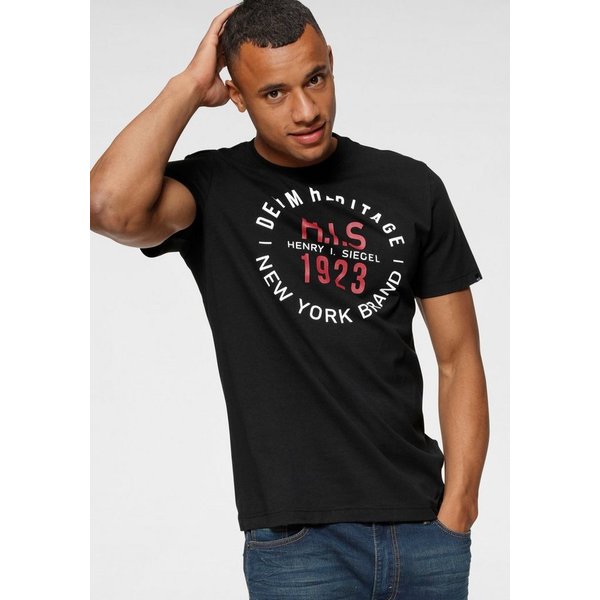H.I.S Rundhalsshirt Kurzarm, schmale Passform, mit Print, Rundhals, aus Baumwolle