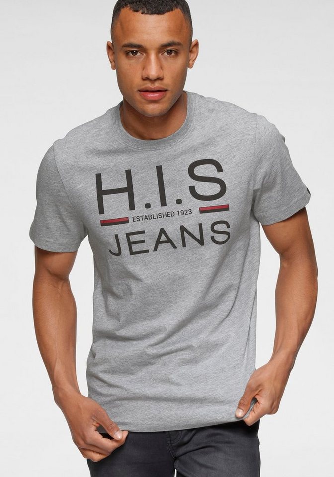 H.I.S Rundhalsshirt (Packung, 2er-Pack) schmal geschnitten, bedrucktes Design, Rundhals, aus Baumwolle – Bild 2 von 5