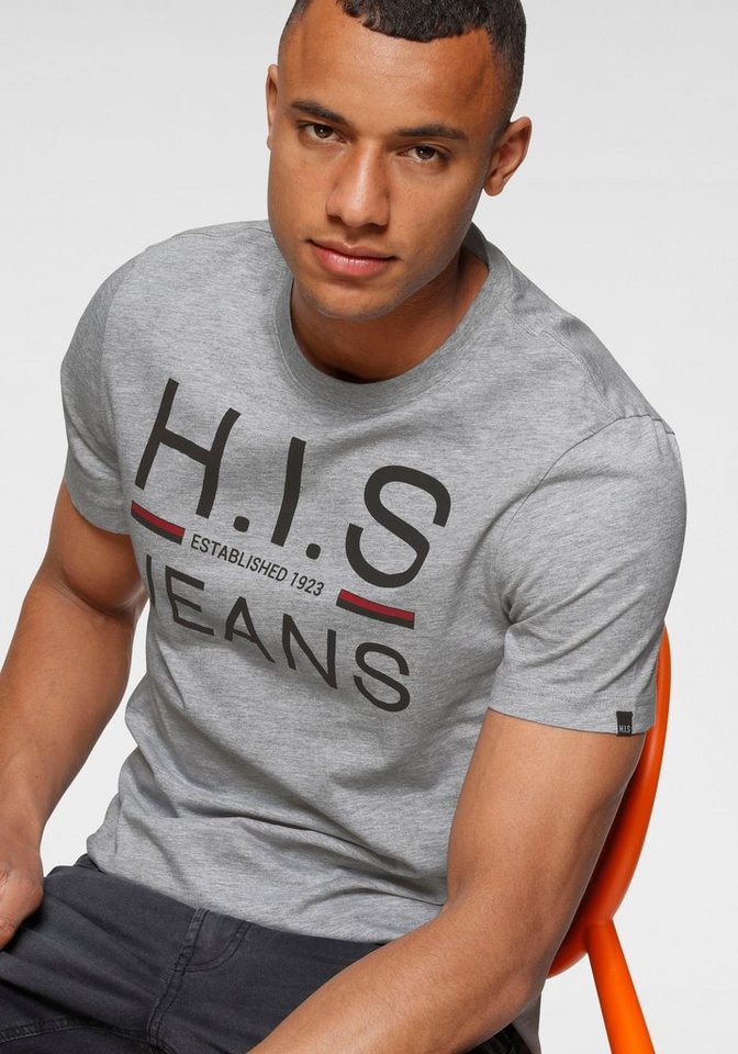 H.I.S Rundhalsshirt (Packung, 2er-Pack) schmal geschnitten, bedrucktes Design, Rundhals, aus Baumwolle – Bild 5 von 5