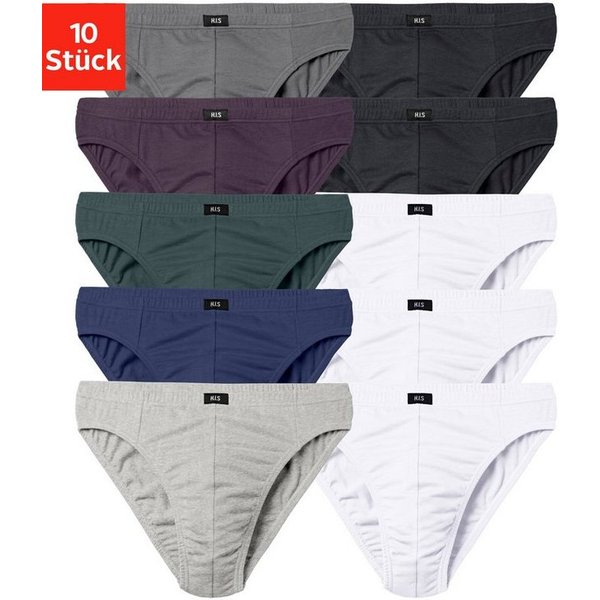 H.I.S Slip Männer Unterhose (Packung, 10-St) in Unifarben