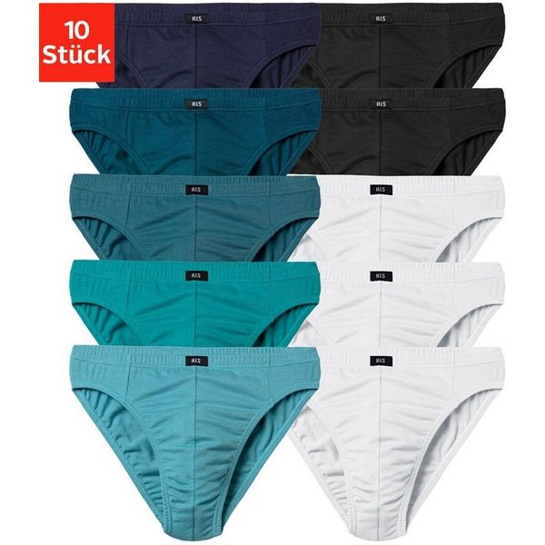 H.I.S Slip Männer Unterhose (Packung, 10-St) in Unifarben