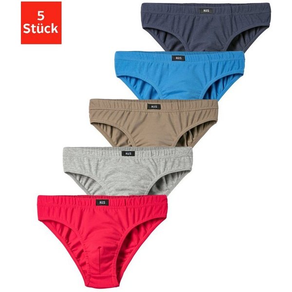 H.I.S Slip (Packung, 5-St) unifarben, mit Logobund, Baumwollmischung