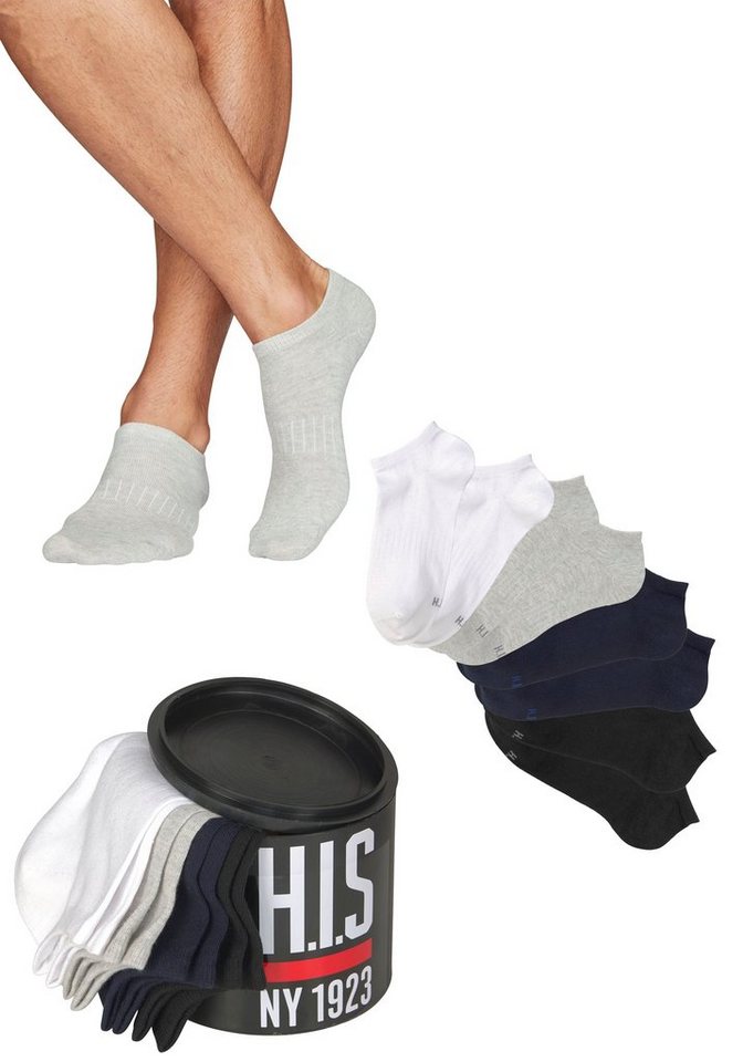H.I.S Sneakersocken Basic Damen & Herren Unisex, für Business & Freizeit (Dose, 8-Paar, Gr. 35-38 bis 47-48) in der Geschenkdose – Bild 2 von 5