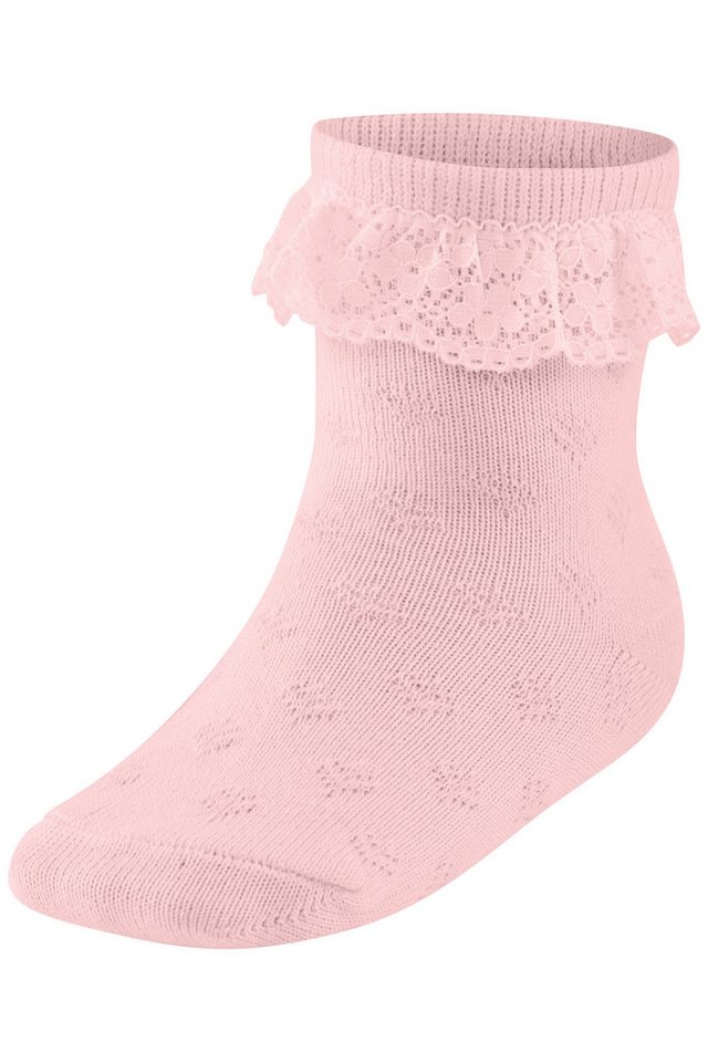 H.I.S Socken Babysocken Ajour (Packung, 3-Paar, 0-24 Monate) mit feinem Ajour Strickmuster und kleiner Rüsche – Bild 4 von 5