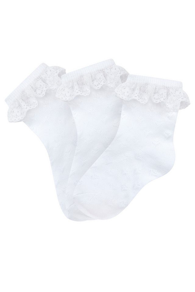 H.I.S Socken Babysocken Ajour (Packung, 3-Paar, 0-24 Monate) mit feinem Ajour Strickmuster und kleiner Rüsche – Bild 2 von 5