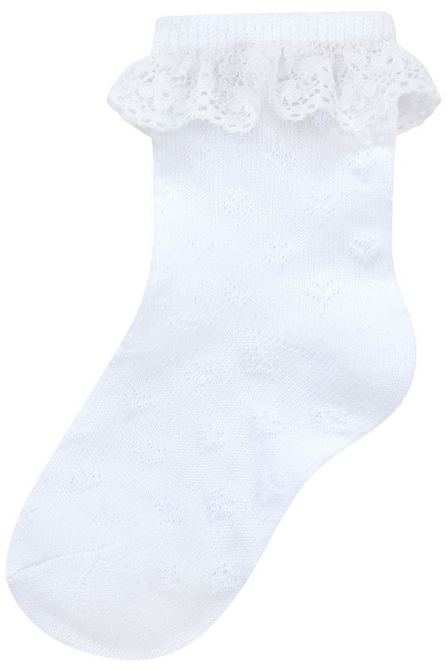 H.I.S Socken Babysocken Ajour (Packung, 3-Paar, 0-24 Monate) mit feinem Ajour Strickmuster und kleiner Rüsche – Bild 4 von 5