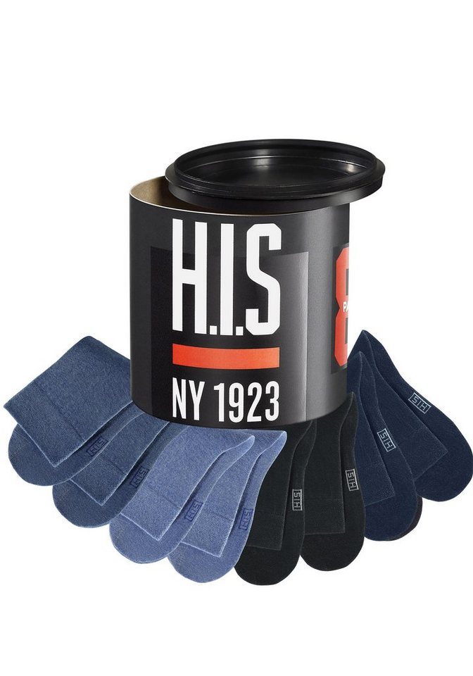 H.I.S Socken Basic Damen & Herren Baumwollsocken, Business & Freizeit (Dose, 8-Paar, Gr. 35-38 bis 47-48) in der Geschenkdose – Bild 2 von 4