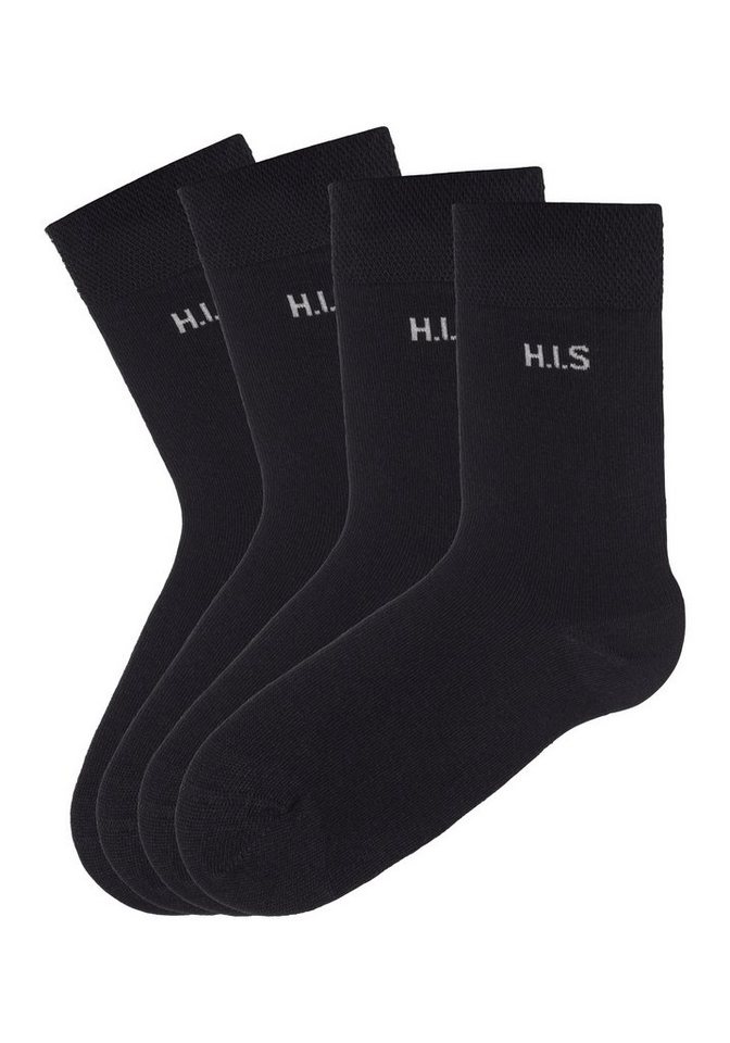 H.I.S Socken Basic Damen Socken Strümpfe, mit Komfortbund Klassische Freizeitsocken (Packung, 4-Paar, Gr. 35-38 bis 39-42) ohne einschneidendes Bündchen – Bild 2 von 5