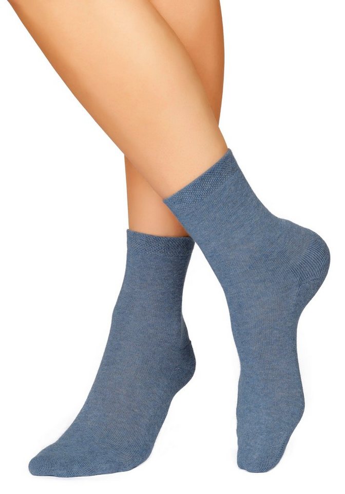 H.I.S Socken Damen Herrensocken Frottee meliert oder uni (Packung, 6-Paar, Gr. 35-38-bis 43-46) mit bequemem Frottee – Bild 3 von 5