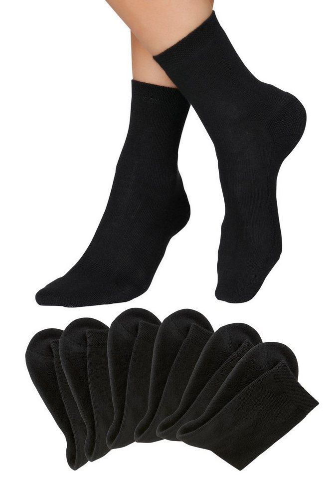 H.I.S Socken Damen Herrensocken Frottee meliert oder uni (Packung, 6-Paar, Gr. 35-38-bis 43-46) mit bequemem Frottee – Bild 2 von 5