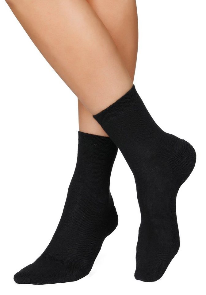 H.I.S Socken Damen Herrensocken Frottee meliert oder uni (Packung, 6-Paar, Gr. 35-38-bis 43-46) mit bequemem Frottee – Bild 3 von 5