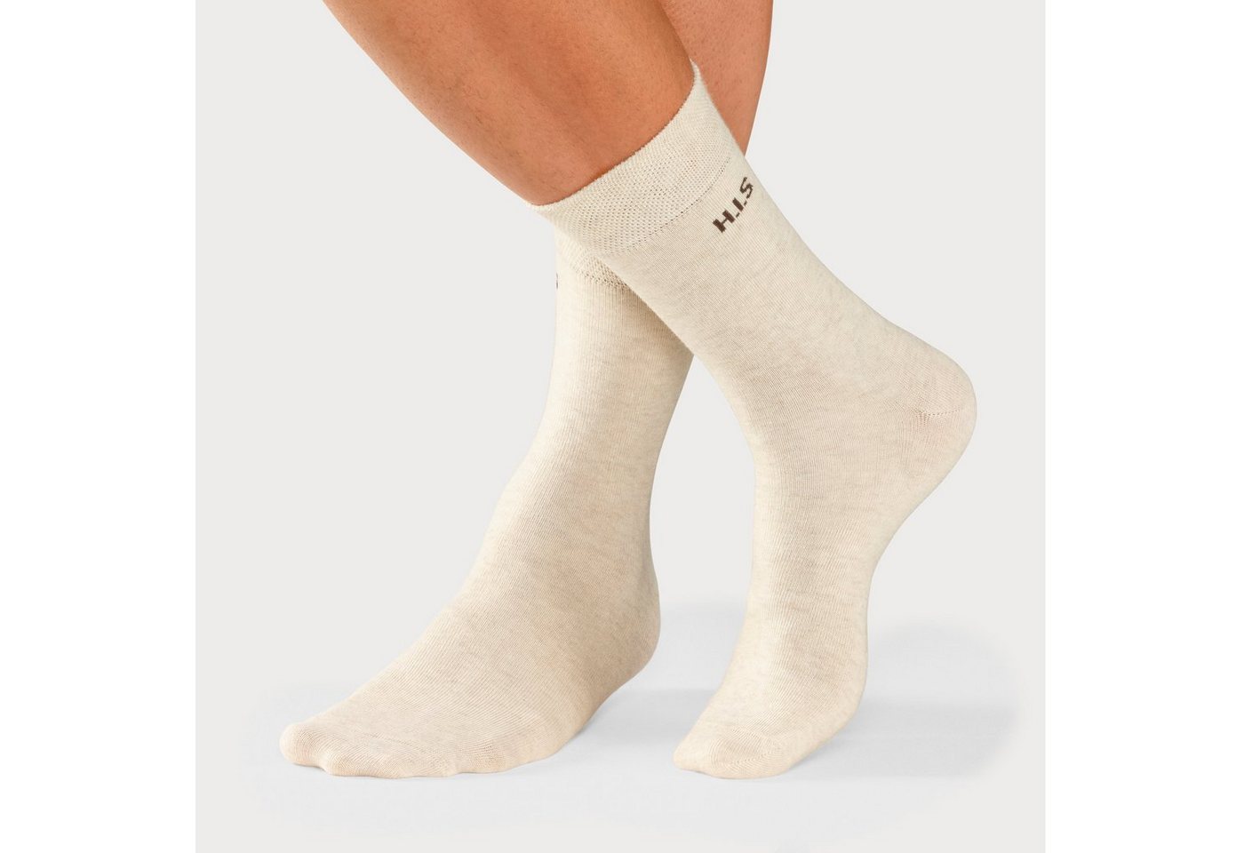 H.I.S Socken Herren Basic Comfort Socken (Packung, 4-Paar, Gr. 43-46 bis 47-48) mit druckfreiem Bündchen – Bild 5 von 5