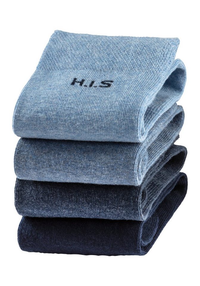 H.I.S Socken Herren Basic Comfort Socken (Packung, 4-Paar, Gr. 43-46 bis 47-48) mit druckfreiem Bündchen – Bild 2 von 5