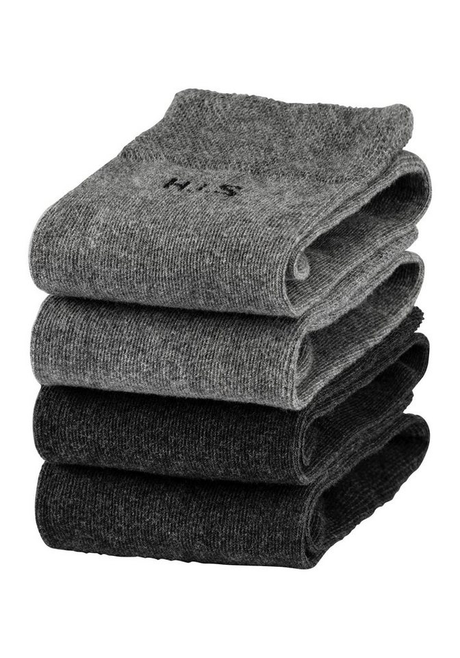 H.I.S Socken Herren Basic Comfort Socken (Packung, 4-Paar, Gr. 43-46 bis 47-48) mit druckfreiem Bündchen – Bild 2 von 5