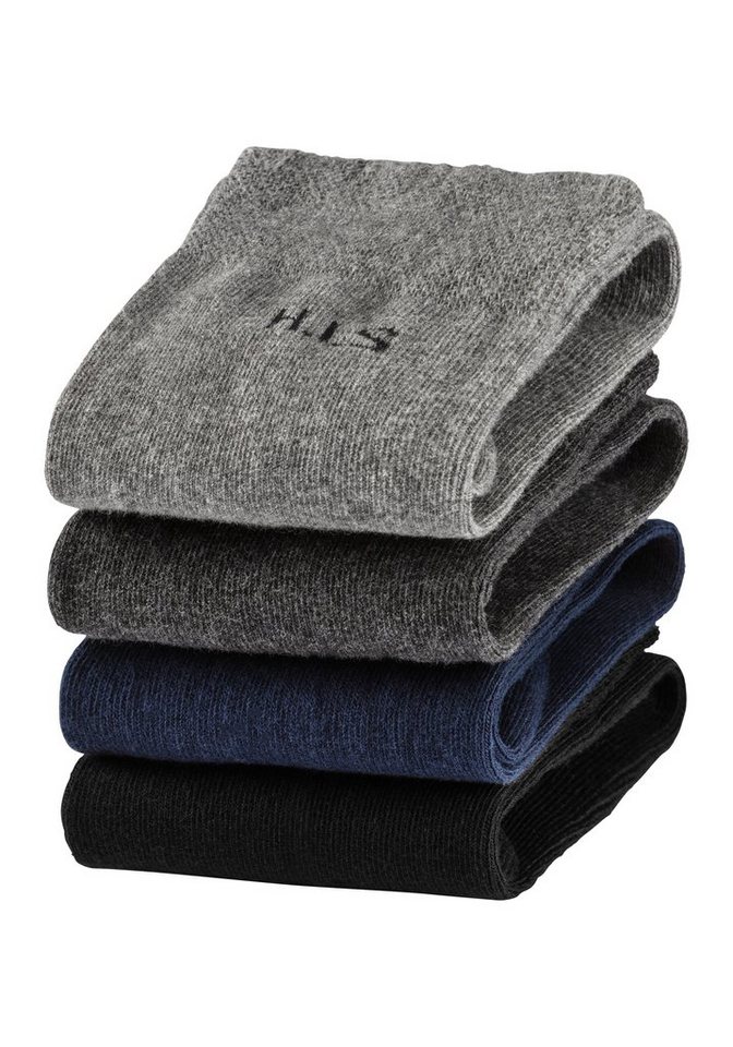 H.I.S Socken Herren Basic Comfort Socken (Packung, 4-Paar, Gr. 43-46 bis 47-48) mit druckfreiem Bündchen – Bild 2 von 5