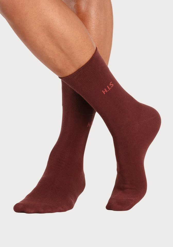 H.I.S Socken Herren Basic Strümpfe Atmungsaktive Baumwolle, Männersocken Business (Packung, 12-Paar, Großpackung Crew Socken Gr. 39-42 bis 47-48) ohne einschnei – Bild 3 von 5