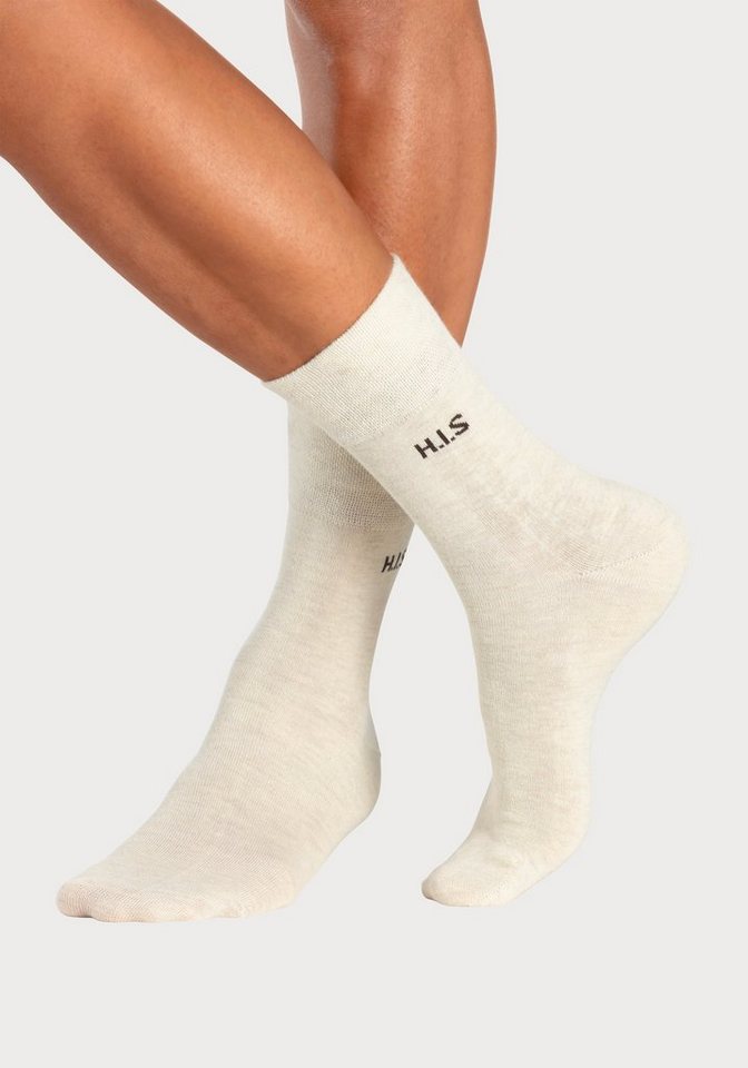 H.I.S Socken Herren Basic Strümpfe Atmungsaktive Baumwolle, Männersocken Business (Packung, 12-Paar, Großpackung Crew Socken Gr. 39-42 bis 47-48) ohne einschnei – Bild 5 von 5