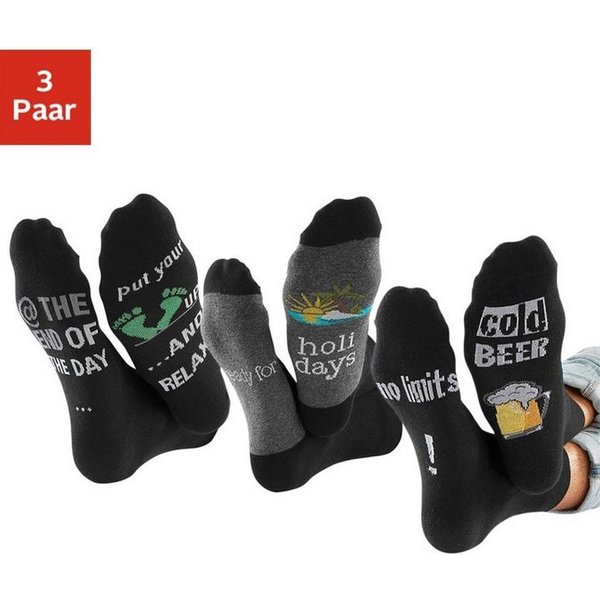 H.I.S Socken (Packung, 3-Paar) mit Bier Print