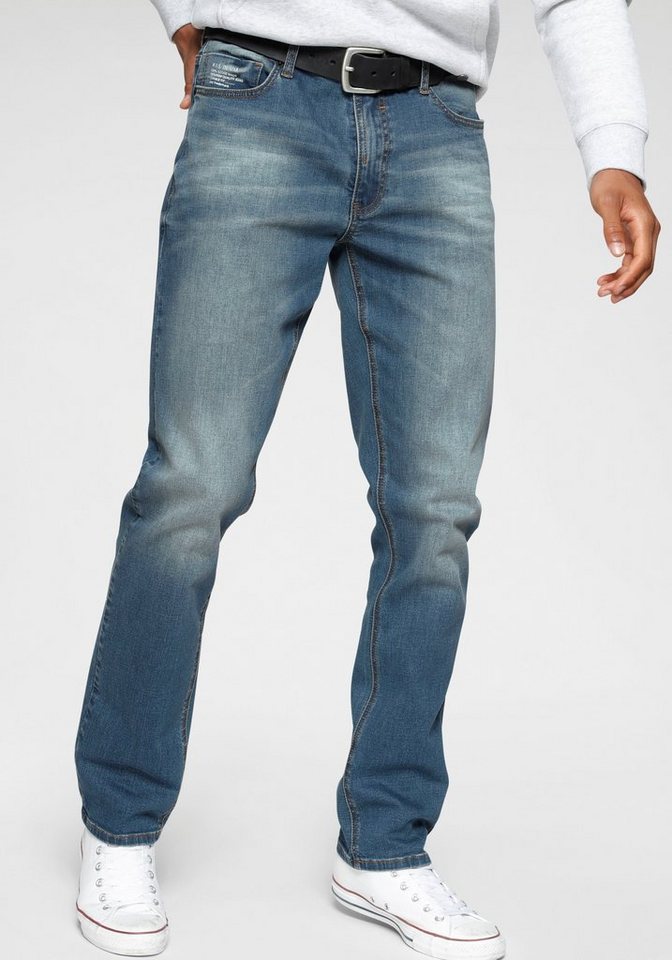 H.I.S Straight-Jeans DIX gerade Beinform, niedrige Leibhöhe, Used-Waschung – Bild 2 von 5