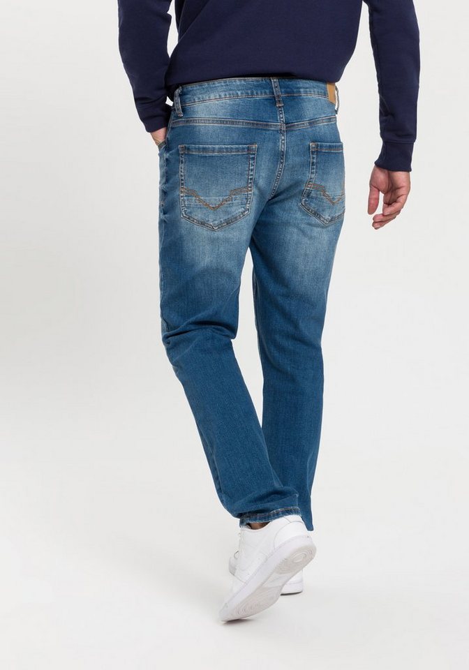 H.I.S Straight-Jeans DIX gerade Beinform, niedrige Leibhöhe, Used-Waschung – Bild 4 von 5