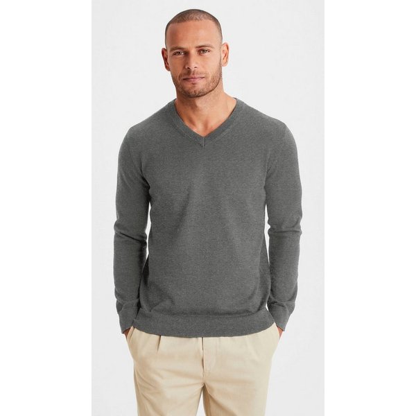 H.I.S Strickpullover mit V-Ausschnitt, Pullover aus Feinstrick, Baumwollmischung