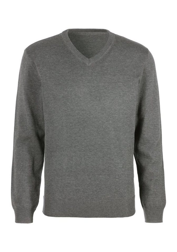 H.I.S Strickpullover mit V-Ausschnitt, Pullover aus Feinstrick, Baumwollmischung – Bild 2 von 5