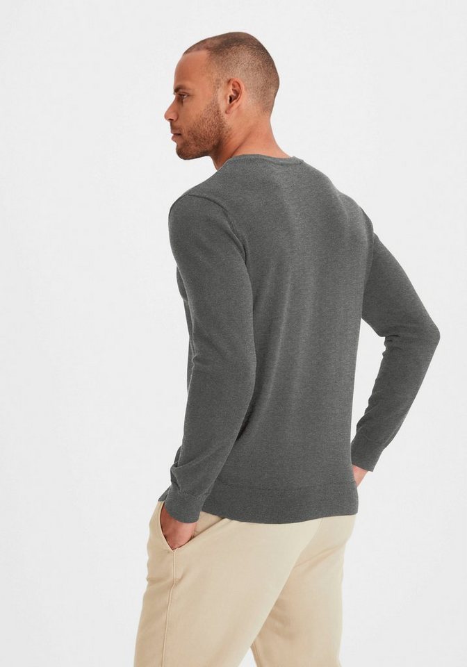 H.I.S Strickpullover mit V-Ausschnitt, Pullover aus Feinstrick, Baumwollmischung – Bild 3 von 5