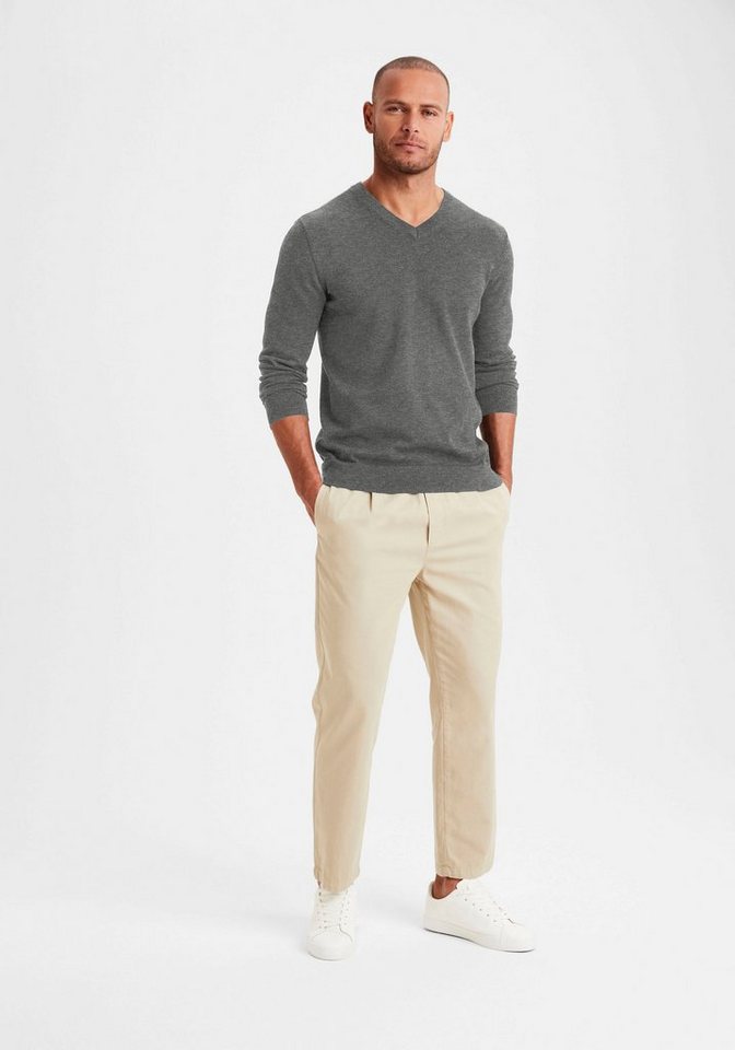 H.I.S Strickpullover mit V-Ausschnitt, Pullover aus Feinstrick, Baumwollmischung – Bild 5 von 5