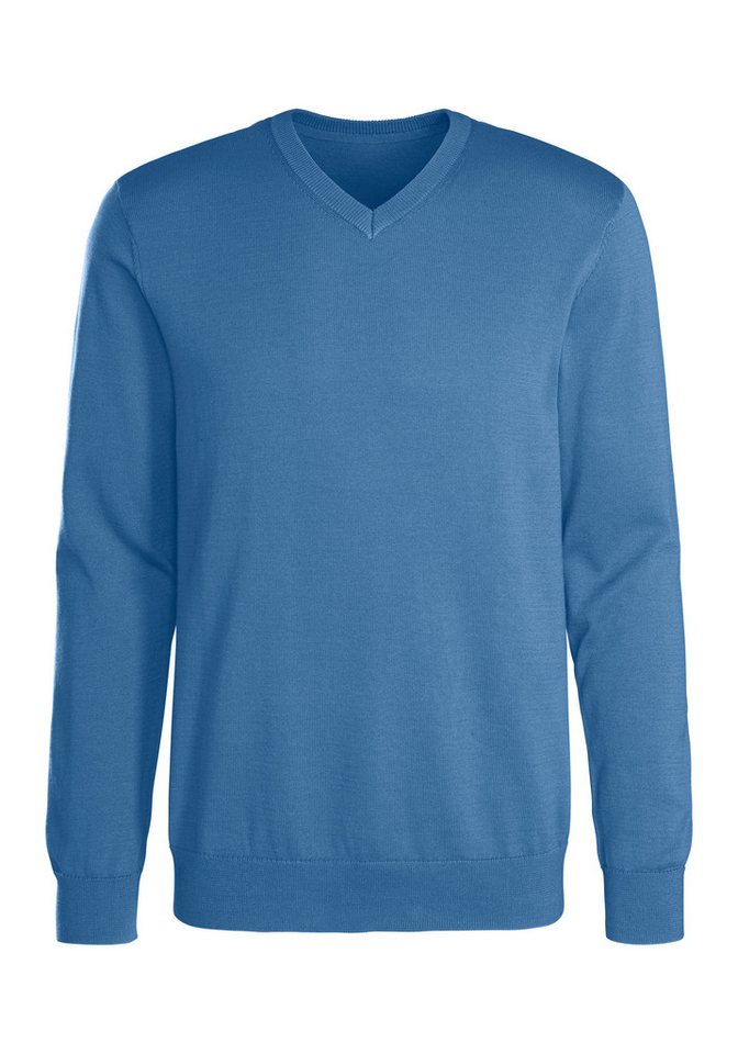 H.I.S Strickpullover mit V-Ausschnitt, Pullover aus Feinstrick, Baumwollmischung – Bild 2 von 5