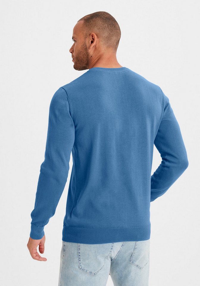 H.I.S Strickpullover mit V-Ausschnitt, Pullover aus Feinstrick, Baumwollmischung – Bild 4 von 5