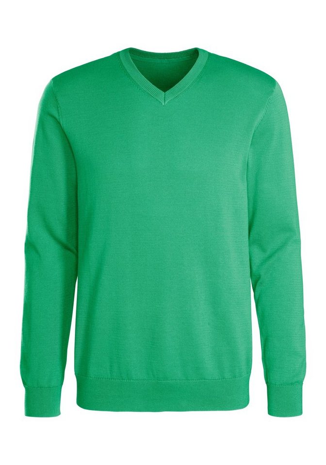 H.I.S Strickpullover mit V-Ausschnitt, Pullover aus Feinstrick, Baumwollmischung – Bild 2 von 5