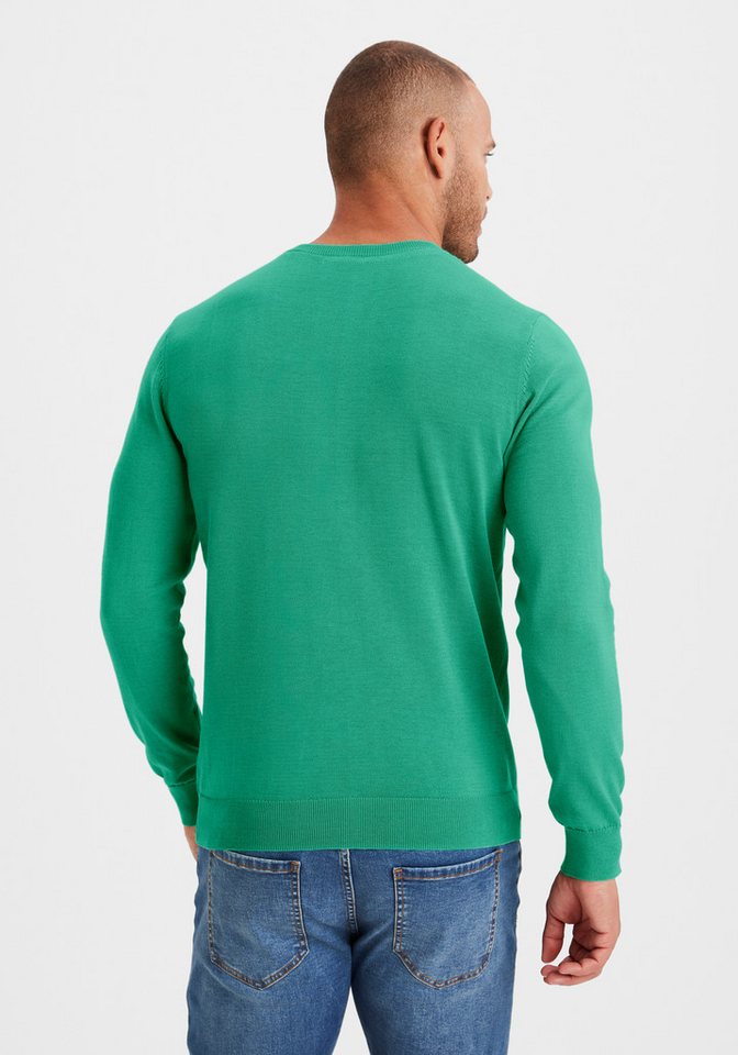 H.I.S Strickpullover mit V-Ausschnitt, Pullover aus Feinstrick, Baumwollmischung – Bild 3 von 5